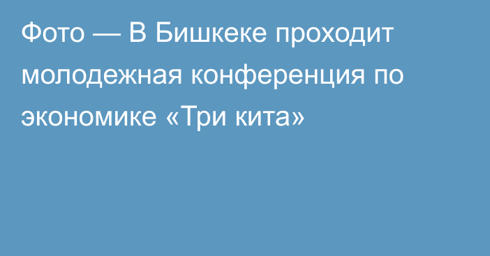 Фото — В Бишкеке проходит молодежная конференция по экономике «Три кита»