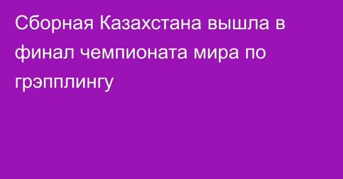 Сборная Казахстана вышла в финал чемпионата мира по грэпплингу