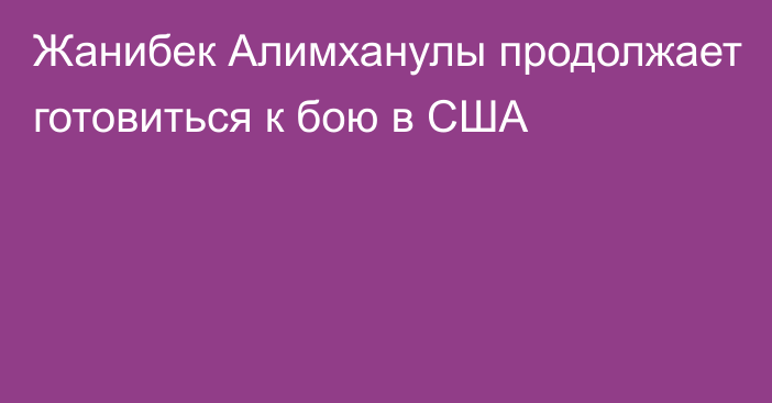 Жанибек Алимханулы продолжает готовиться к бою в США