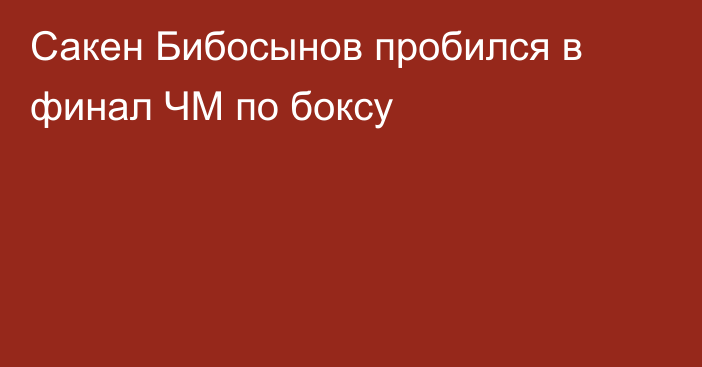 Сакен Бибосынов пробился в финал ЧМ по боксу