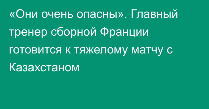 «Они очень опасны». Главный тренер сборной Франции готовится к тяжелому матчу с Казахстаном