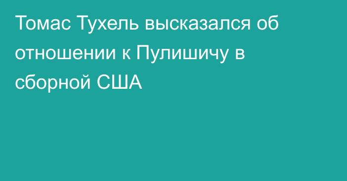 Томас Тухель высказался об отношении к Пулишичу в сборной США