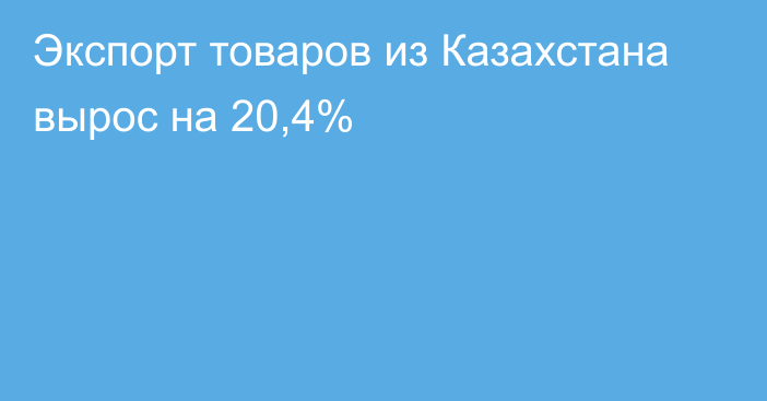 Экспорт товаров из Казахстана вырос на 20,4%