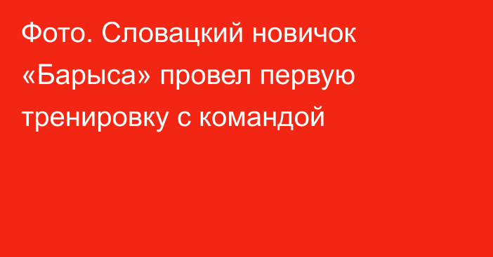 Фото. Словацкий новичок «Барыса» провел первую тренировку с командой