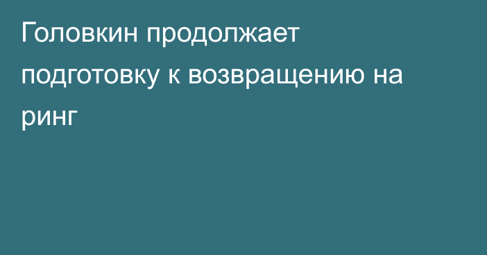 Головкин продолжает подготовку к возвращению на ринг