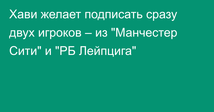 Хави желает подписать сразу двух игроков – из 