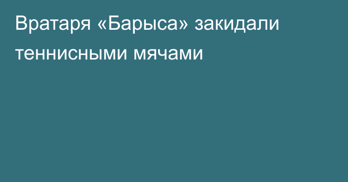 Вратаря «Барыса» закидали теннисными мячами