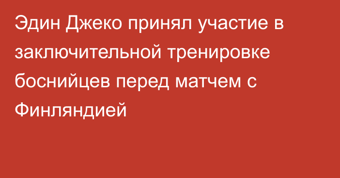 Эдин Джеко принял участие в заключительной тренировке боснийцев перед матчем с Финляндией