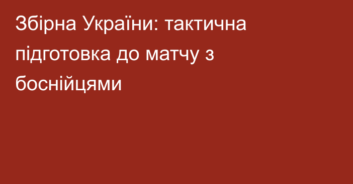 Збірна України: тактична підготовка до матчу з боснійцями