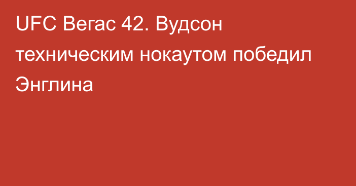 UFC Вегас 42. Вудсон техническим нокаутом победил Энглина