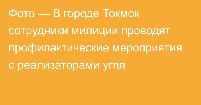 Фото — В городе Токмок сотрудники милиции проводят профилактические мероприятия с реализаторами угля