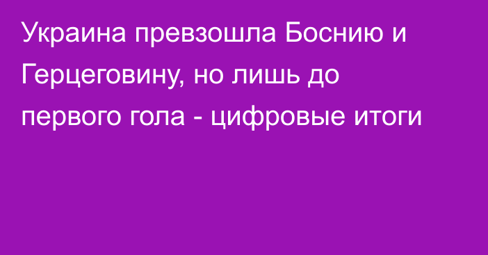 Украина превзошла Боснию и Герцеговину, но лишь до первого гола - цифровые итоги