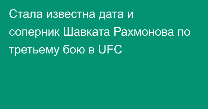 Стала известна дата и соперник Шавката Рахмонова по третьему бою в UFC