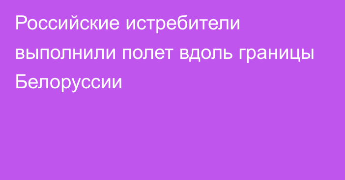 Российские истребители выполнили полет вдоль границы Белоруссии