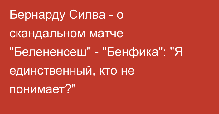 Бернарду Силва - о скандальном матче 