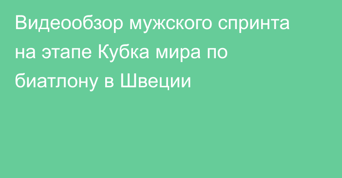 Видеообзор мужского спринта на этапе Кубка мира по биатлону в Швеции