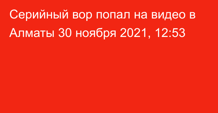 Серийный вор попал на видео в Алматы
                30 ноября 2021, 12:53