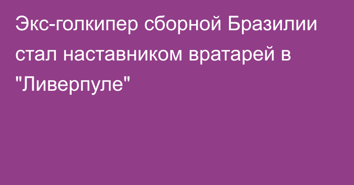 Экс-голкипер сборной Бразилии стал наставником вратарей в 