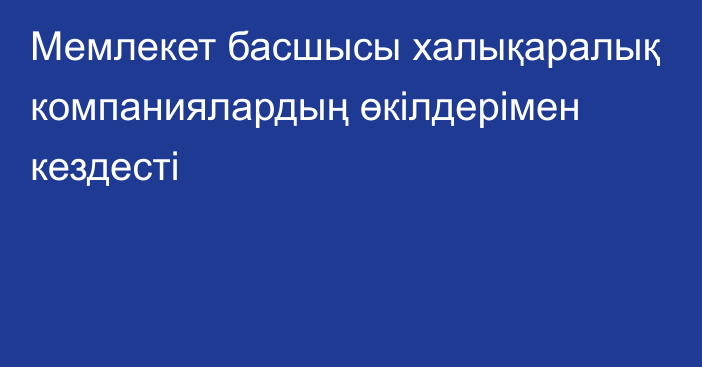 Мемлекет басшысы халықаралық компаниялардың өкілдерімен кездесті