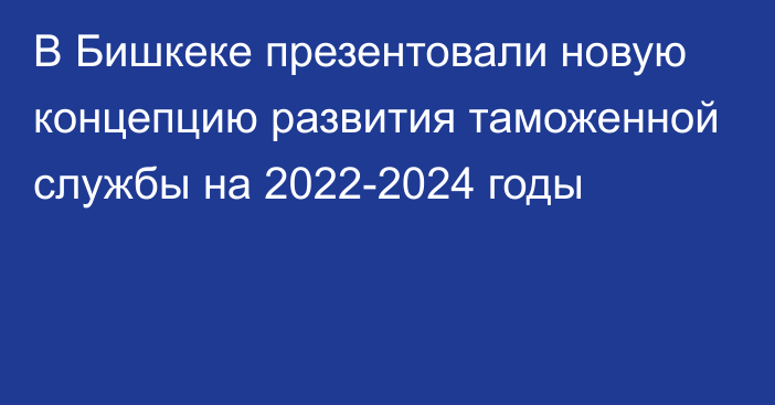 В Бишкеке презентовали новую концепцию развития таможенной службы на 2022-2024 годы