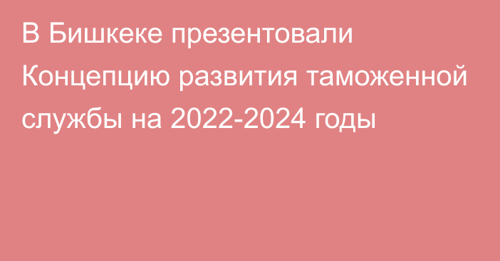 В Бишкеке презентовали Концепцию развития таможенной службы на 2022-2024 годы
