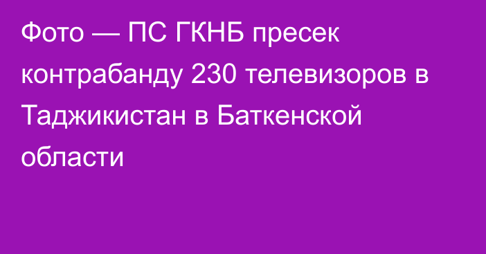 Фото — ПС ГКНБ пресек контрабанду 230 телевизоров в Таджикистан в Баткенской области