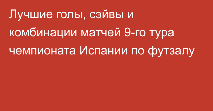 Лучшие голы, сэйвы и комбинации матчей 9-го тура чемпионата Испании по футзалу