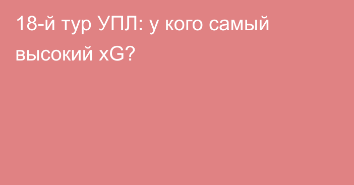 18-й тур УПЛ: у кого самый высокий xG?