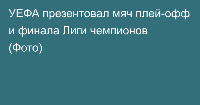 УЕФА презентовал мяч плей-офф и финала Лиги чемпионов (Фото)