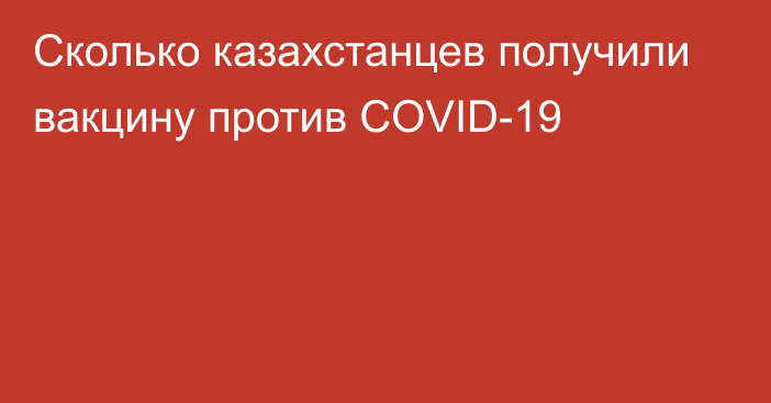 Сколько казахстанцев получили вакцину против COVID-19