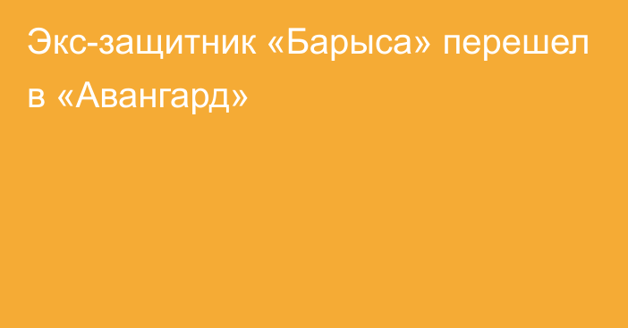 Экс-защитник «Барыса» перешел в «Авангард»