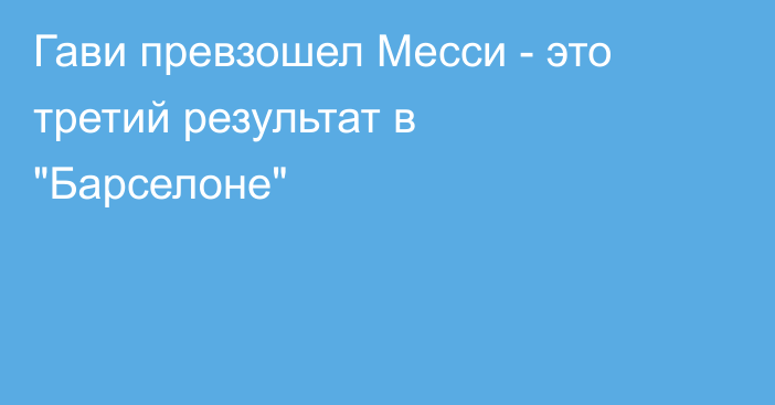 Гави превзошел Месси - это третий результат в 