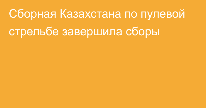 Сборная Казахстана по пулевой стрельбе завершила сборы