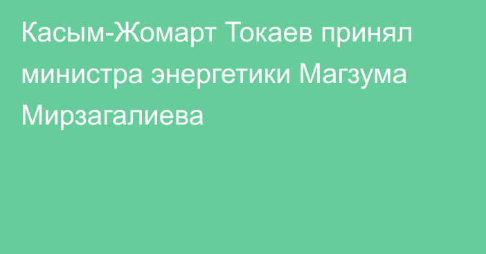 Касым-Жомарт Токаев принял министра энергетики Магзума Мирзагалиева
