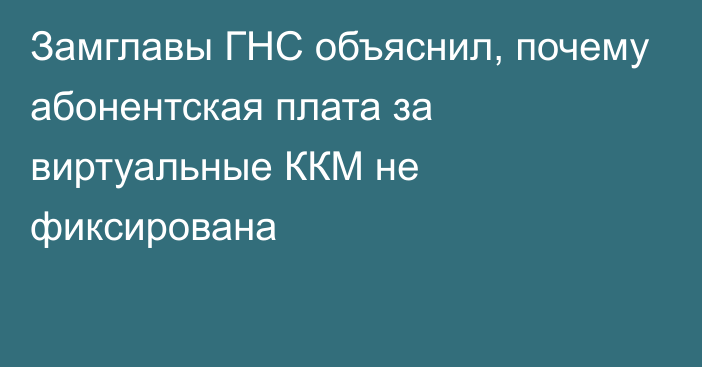 Замглавы ГНС объяснил, почему абонентская плата за виртуальные ККМ не фиксирована