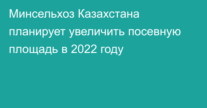 Минсельхоз Казахстана планирует увеличить посевную площадь в 2022 году