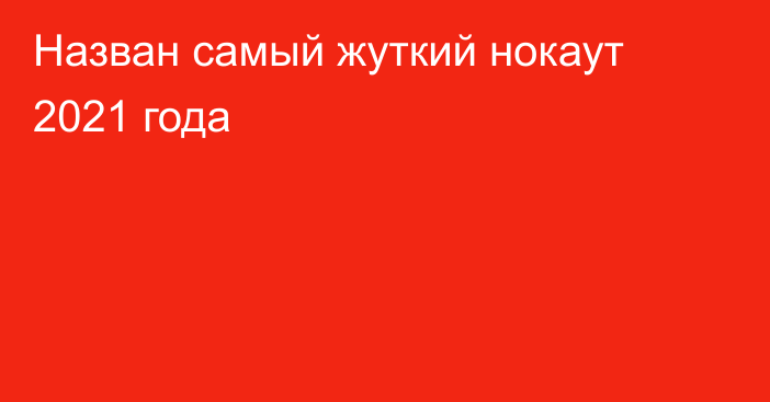 Назван самый жуткий нокаут 2021 года