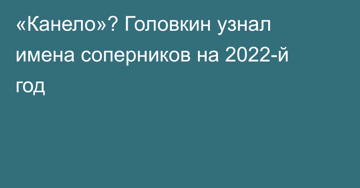 «Канело»? Головкин узнал имена соперников на 2022-й год