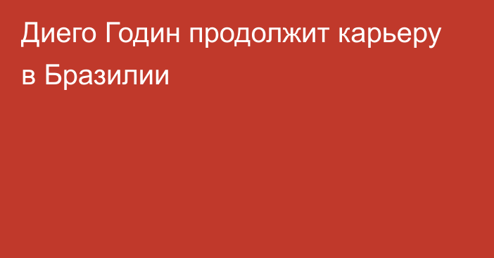 Диего Годин продолжит карьеру в Бразилии