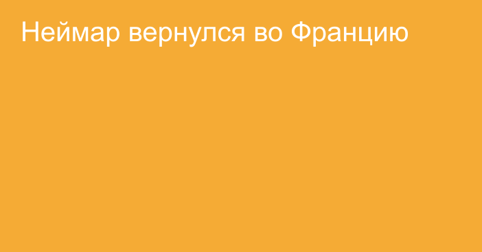 Неймар вернулся во Францию