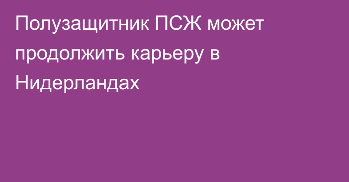 Полузащитник ПСЖ может продолжить карьеру в Нидерландах