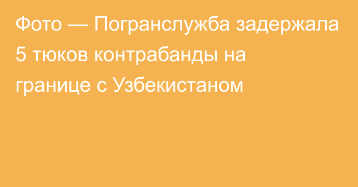 Фото — Погранслужба задержала 5 тюков контрабанды на границе с Узбекистаном