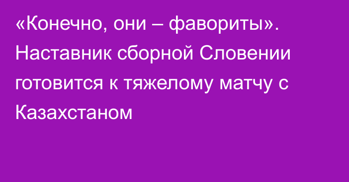 «Конечно, они – фавориты». Наставник сборной Словении готовится к тяжелому матчу с Казахстаном