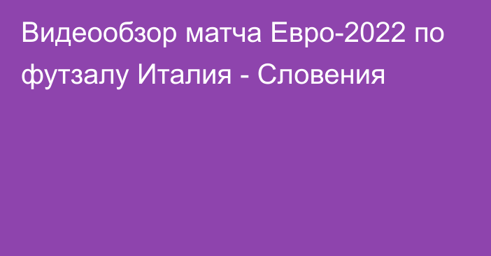 Видеообзор матча Евро-2022 по футзалу Италия - Словения