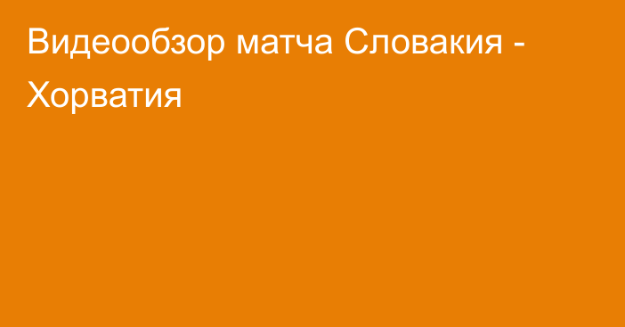 Видеообзор матча Словакия - Хорватия