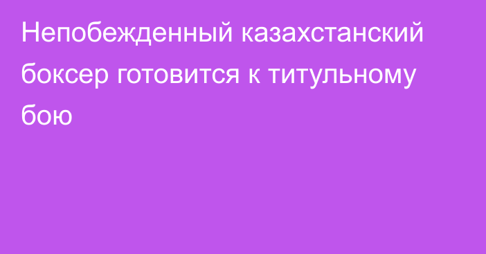 Непобежденный казахстанский боксер готовится к титульному бою