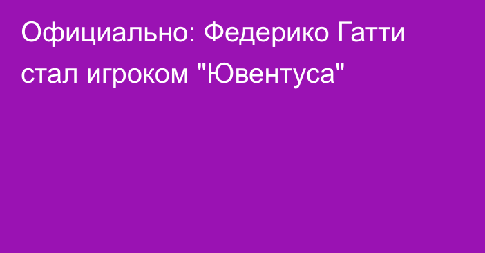 Официально: Федерико Гатти стал игроком 