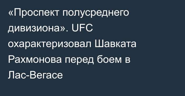 «Проспект полусреднего дивизиона». UFC охарактеризовал Шавката Рахмонова перед боем в Лас-Вегасе