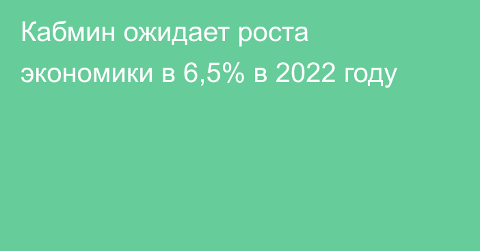 Кабмин ожидает роста экономики в 6,5% в 2022 году