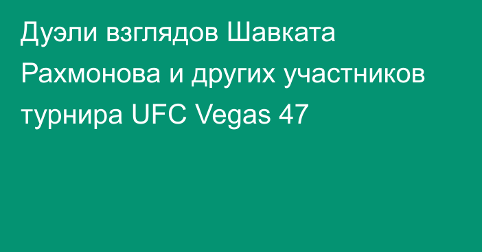 Дуэли взглядов Шавката Рахмонова и других участников турнира UFC Vegas 47